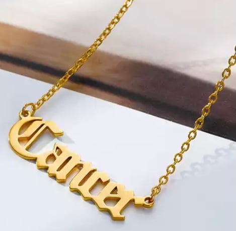 Image of Cancer horoscope name jewelry 