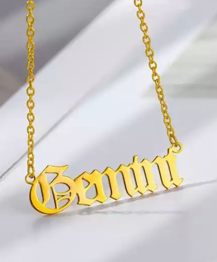 Image of Gemini horoscope name jewelry 