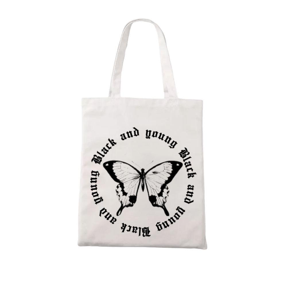 Black butterfly tote bag - pre-order