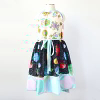 Image 1 of space smart galaxy 8/10 halter apron wrap dress sundress courtneycourtney vintage fabric turquoise