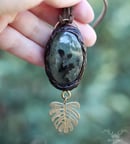 Image 1 of Prehnite Monstera Pendant