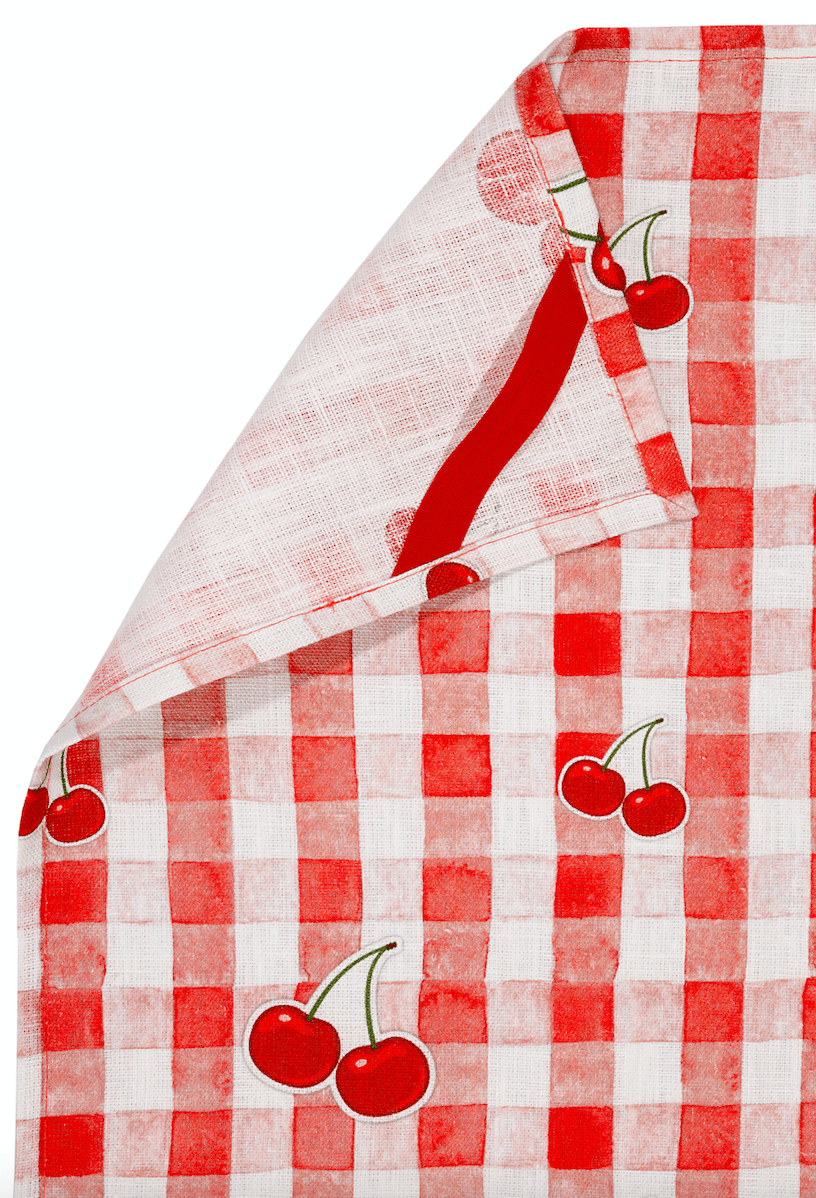 Image of Set di 2 canovacci in puro lino Picnic - Picnic linen tea towel set of 2