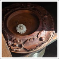 Image 4 of Carved hardwood cloche base / trinket dish