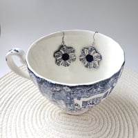 Blue and White Earrings