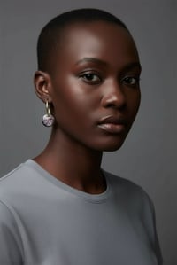 Image 1 of Sterling Silver, Black, Pink & Orange Landscape Earrings