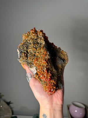 XL SHIMMERY HALLOWEEN ORANGE VANADINITE SPECIMENS FROM MOROCCO