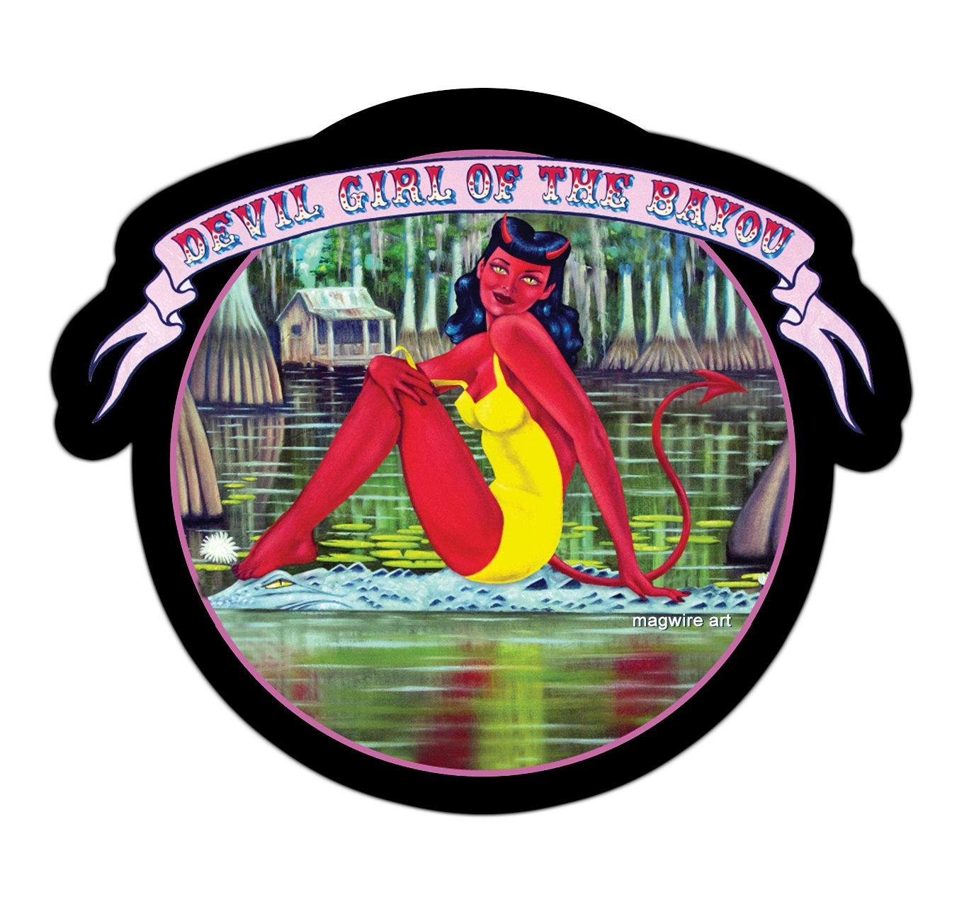 Devil Girl of the Bayou - Full Color Sticker