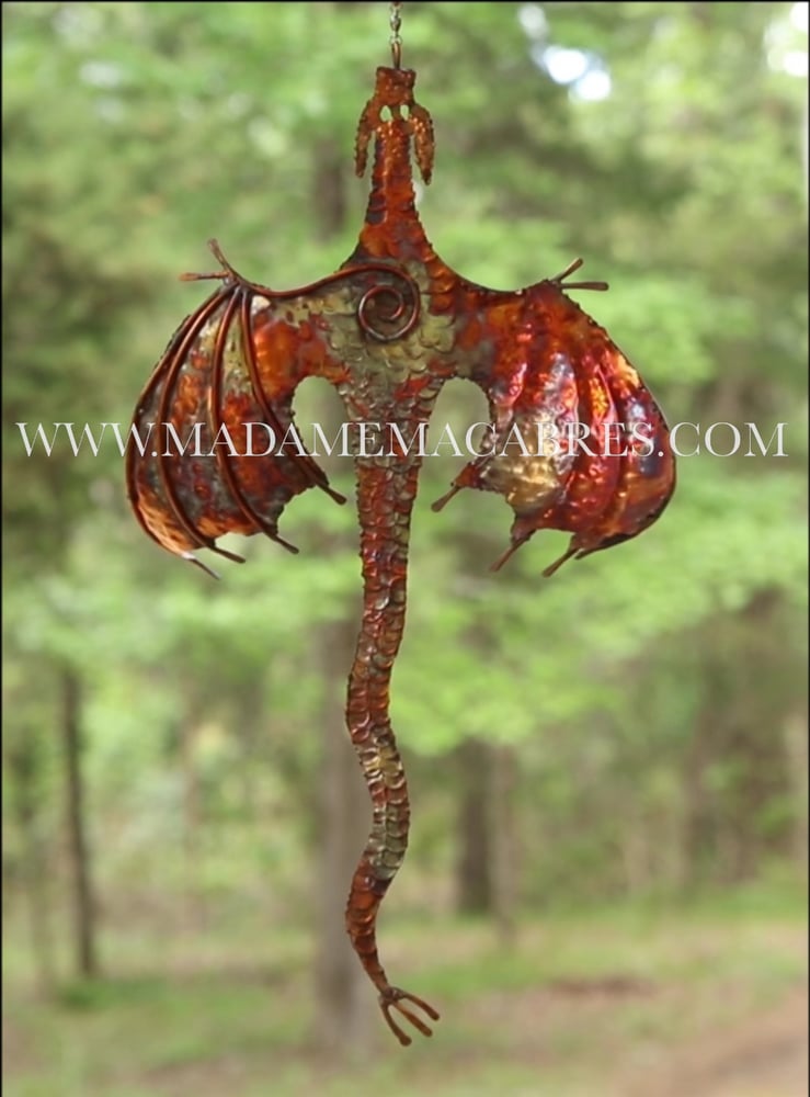 Image of Copper Dragon Wind Spinner - Wind Sculpture