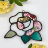 Iridescent White Rose Suncatcher