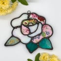 Iridescent White Rose Suncatcher 