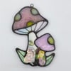 Pink Vintage Mushroom Suncatcher