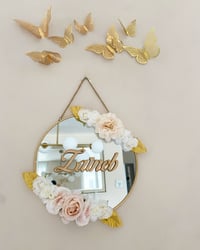 Image 1 of Miroir fleuri prénom 20cm 