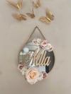 Miroir fleuri prénom 25cm