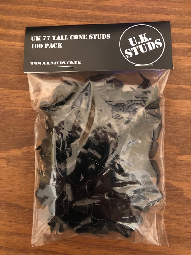 UK 77 Black Cone Studs - 100 pack