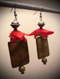 Image 4 of Dinosaur & Doggo custom earrings