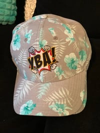 Teal Floral "YBA" Strapback