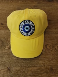 FCK UR BAD ENERGY dad hat (Sunflower)