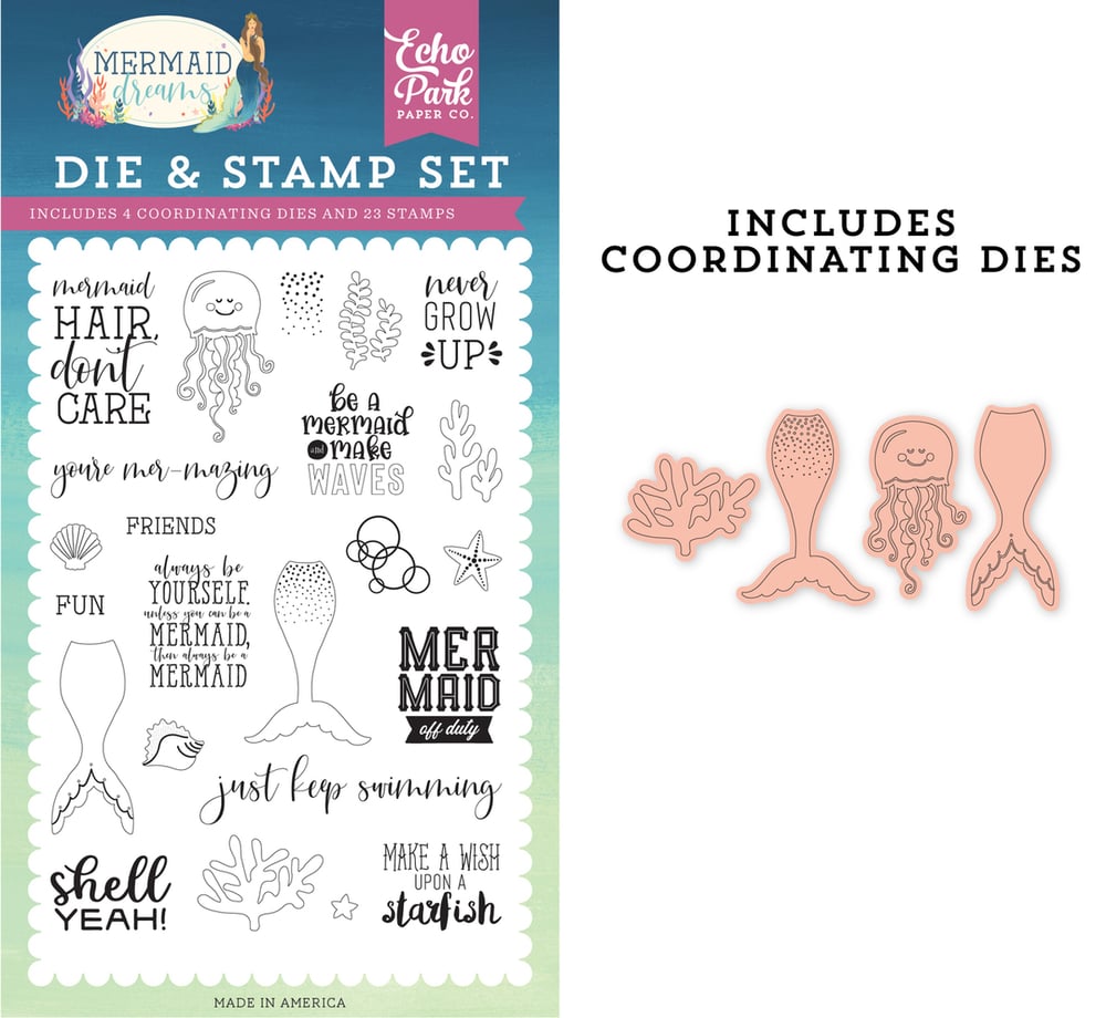 Image of Echo Park | Mermaid Dreams Stamp & Die Set