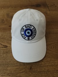 FCK UR BAD ENERGY dad hat (White)