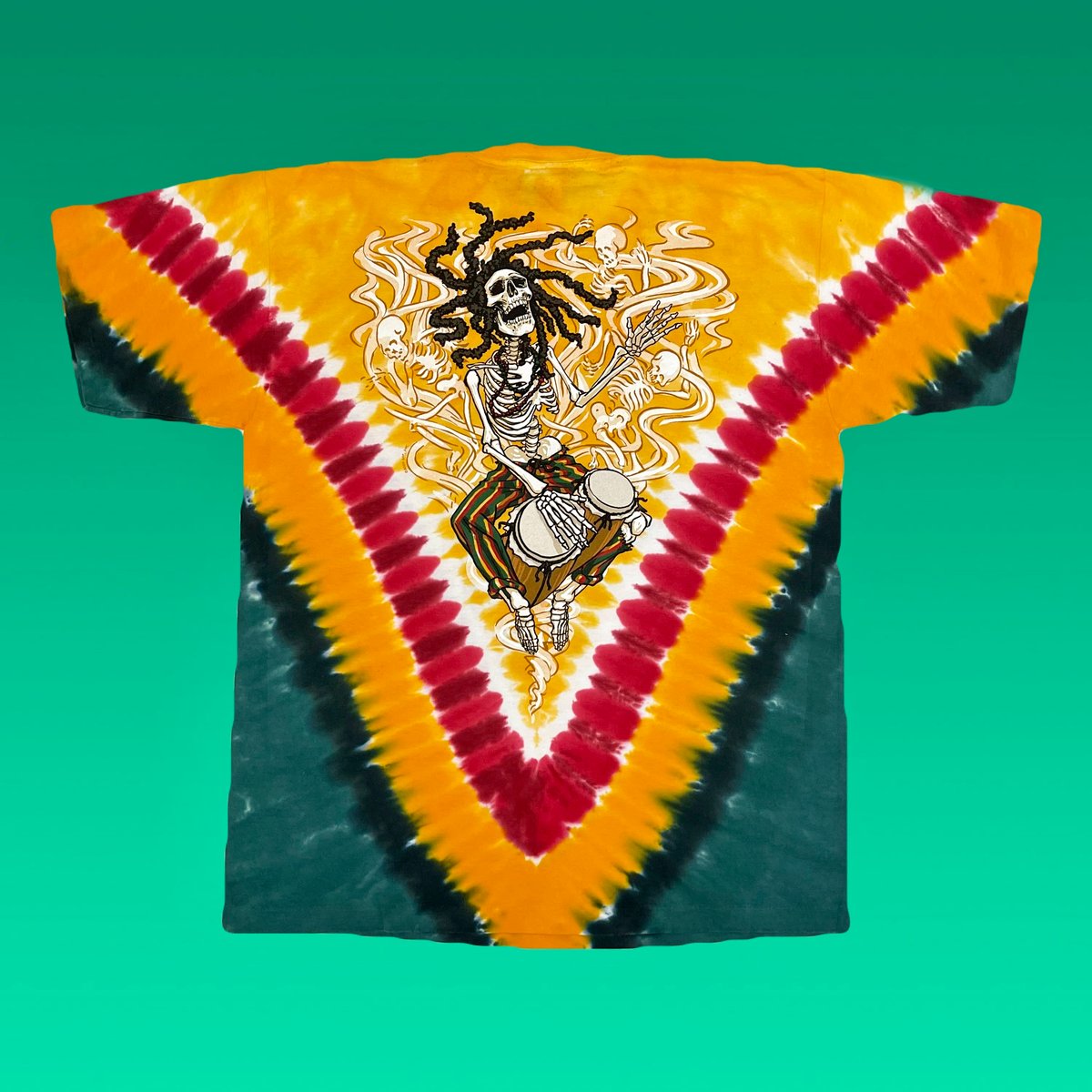 Original Grateful Dead Rasta Skeletons Dye!! L or XL!!