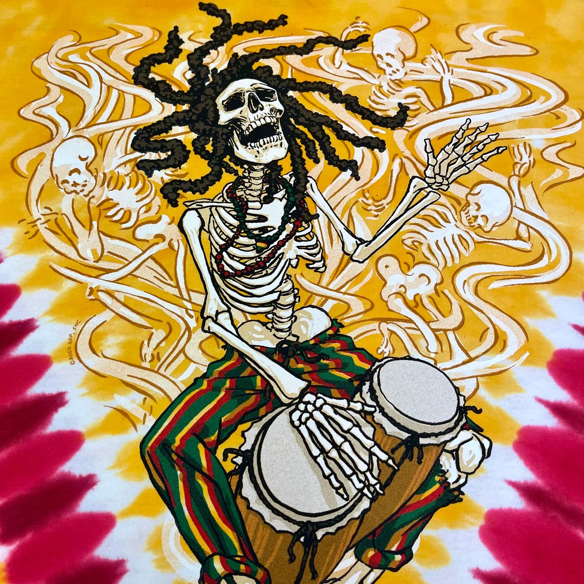 Original Grateful Dead Rasta Skeletons Dye!! L or XL!!