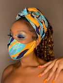 Image 1 of Mango Leaves Headwrap & Face Mask Set