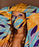 Image 2 of Mango Leaves Headwrap & Face Mask Set