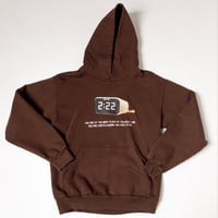 Image 1 of 2:22 Digital Clock Heavy Fleece Hoodie (Brown)