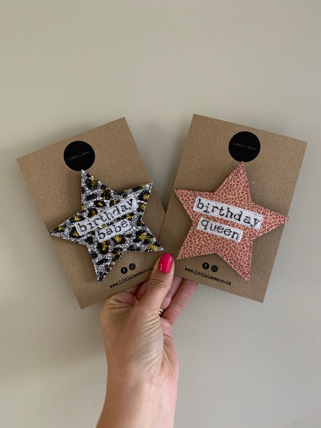 Glitter Star Birthday Badges