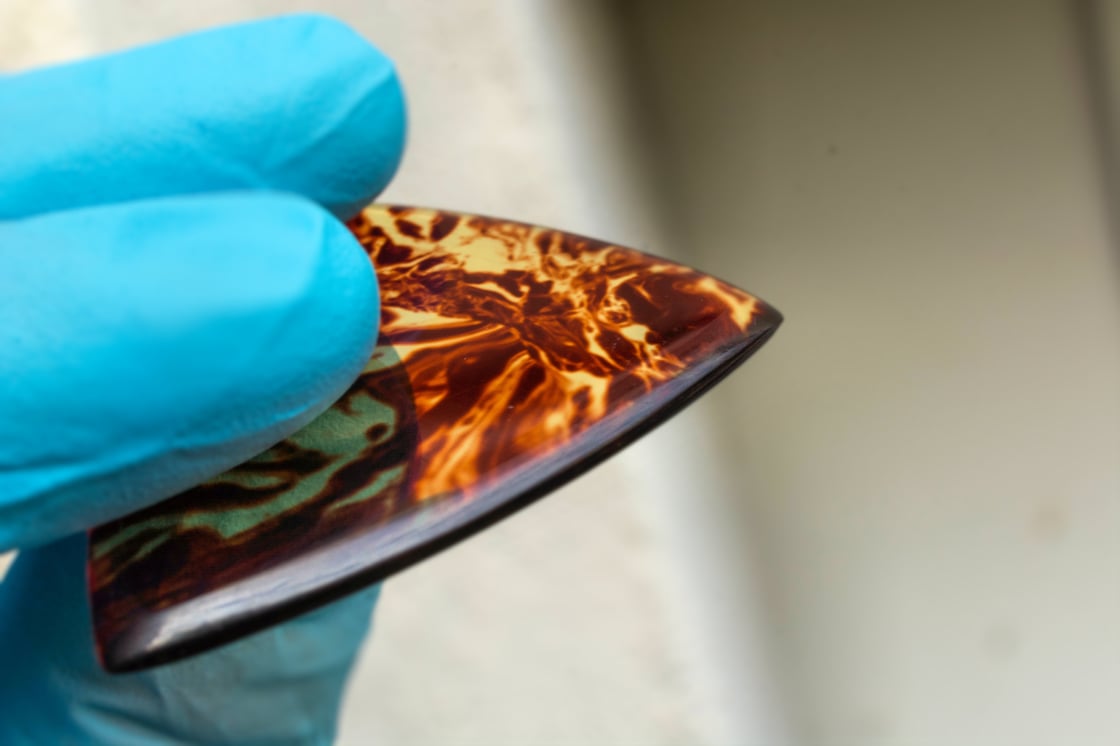 Image of 2.5mm 'TORTOISE SHELL' plectrums (Cast Acrylic)