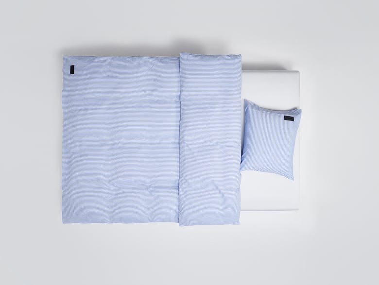 Image of Duvet Magniberg Oxford hellblau gestreift 