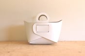 Image of White Leather Tote