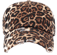 Image 1 of Leopard Distressed Ponytail Cap