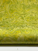 Marbled Paper Gouache on Chartreuse