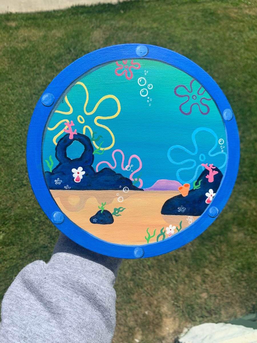 Hand painted Spongebob online window