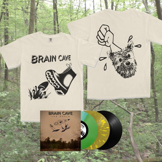 Image of Brain Cave - Log World 7" + Shirt Bundle