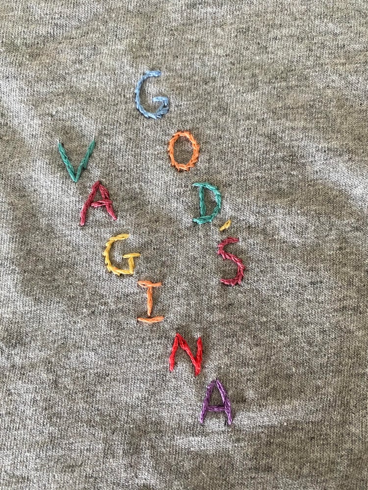 Image of God's Vagina T-Shirt - Grey Small