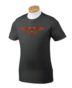 Image of Men's Black w/ Orange Wing Logo Tee
