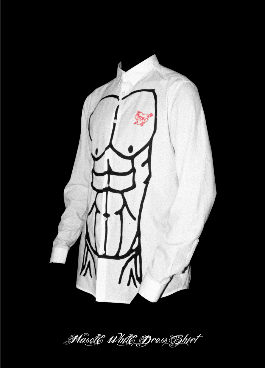 Image of RETALIATION- Muscle White Dress Shirt