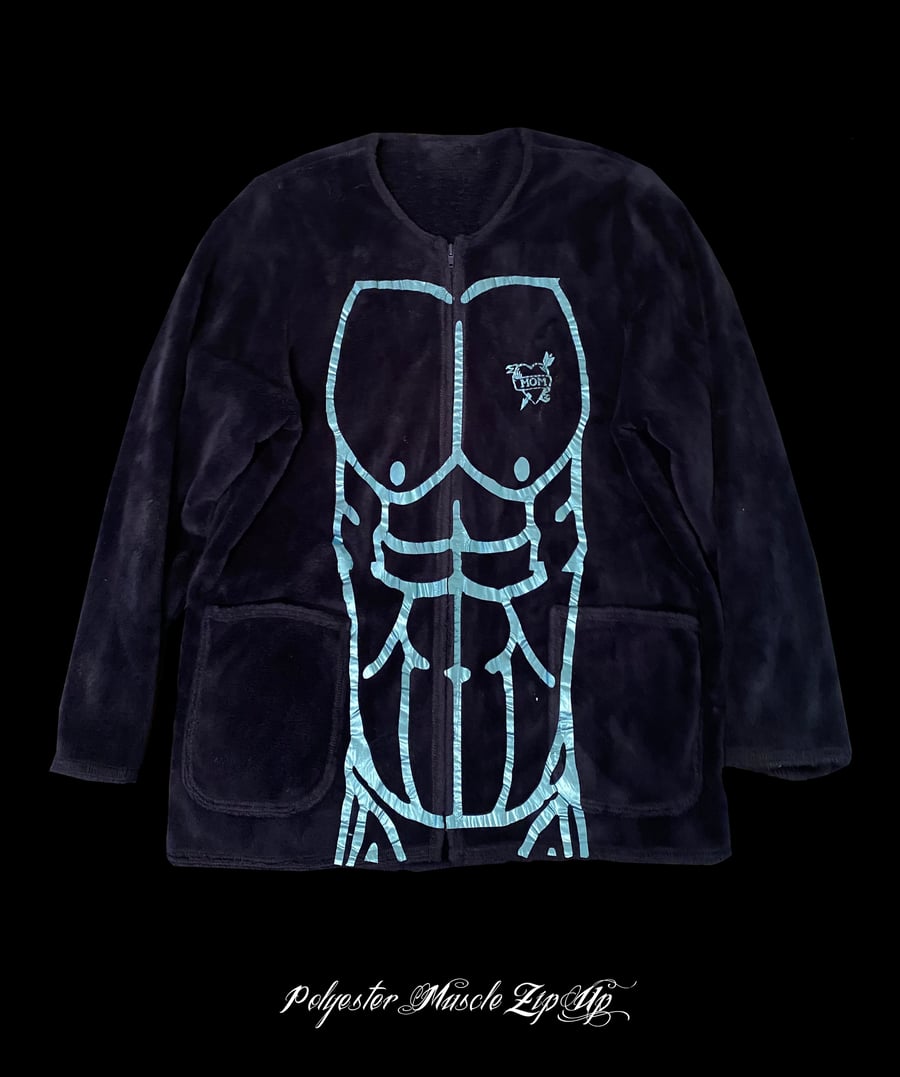 Image of RETALIATION- Navy Polyester Muscle Zip-Up