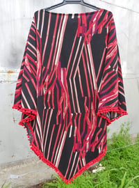 Image 2 of KAT Poncho - red/black