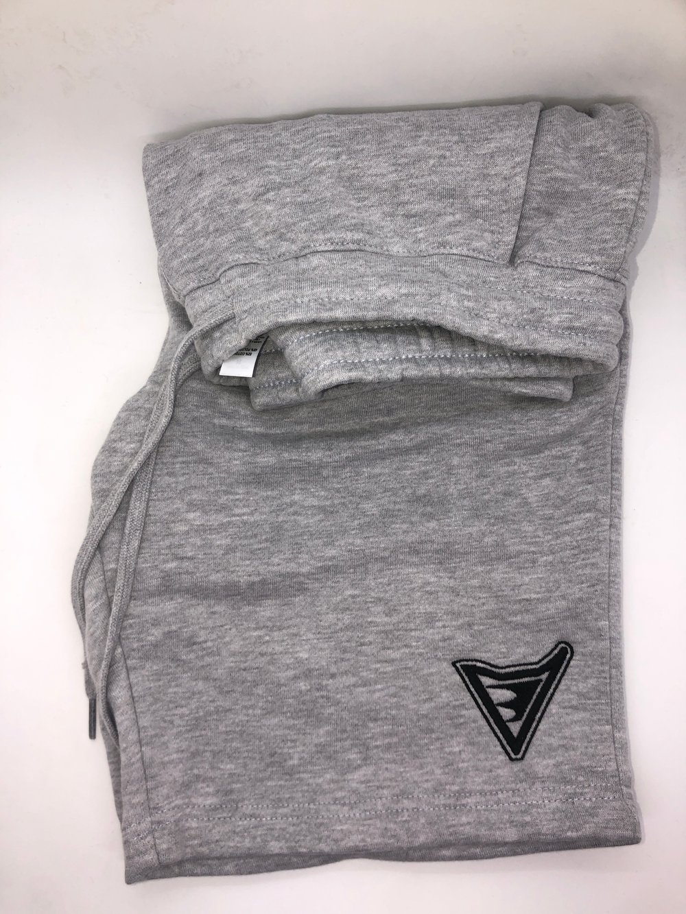 Side Cover Logo Sweat Shorts (Grey W/Blk Logo)