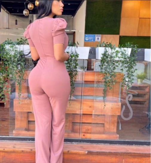 Tight cheap pink jumpsuit