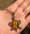 tigers eye turtle necklace 