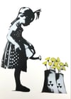 LITTLE GIRL WITH WATERING CAN (Nuclear Flowers).  