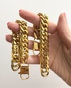 HEAVY STEEL CHAIN BRACELET ( GOLD & SILVER ) 