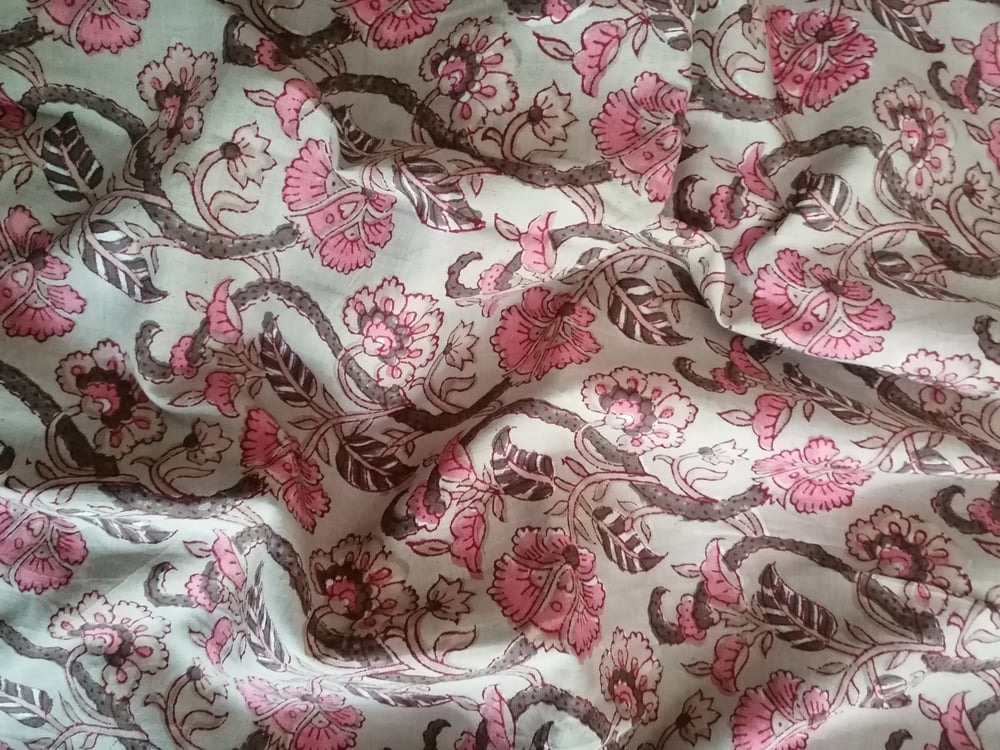 Image of Namasté fabric lianes roses