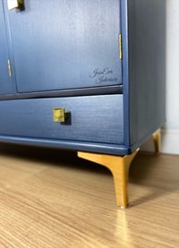 Image 3 of Navy Blue and Gold, Vintage, Mid Century Modern, Retro SIDEBOARD / TV UNIT / CABINET