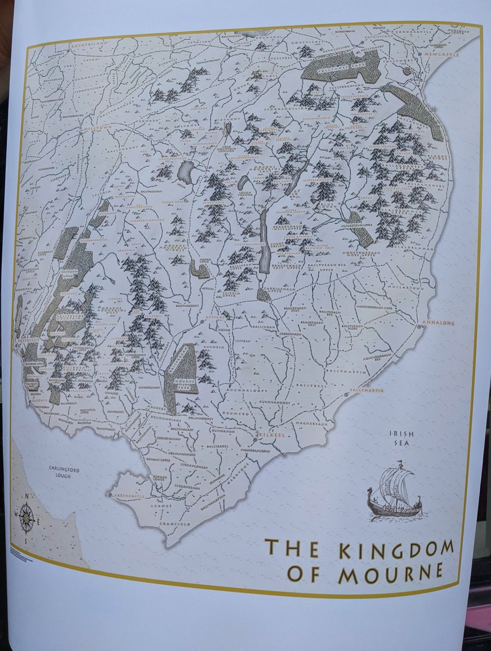 Kingdom of Mourne (A Fantasy Map). A2 (38x43cm Giclée Fine Art Print) 