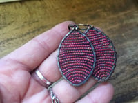 Image 2 of Beaded Carmine earrings/ n.71